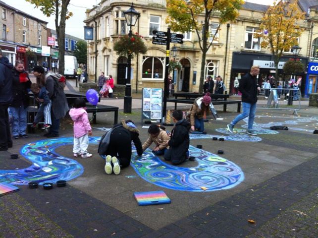 Urban Canvas pavement art workshop - Burnley - 12.10.13